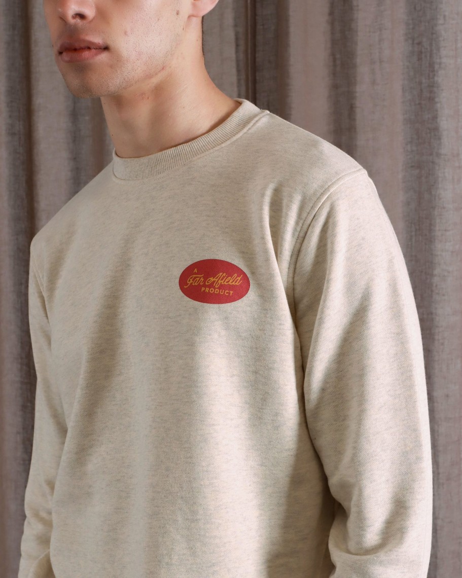 Far Afield Sweatshirts | Crew Neck Sweatshirt - Grey Marl Fa Product Stamp