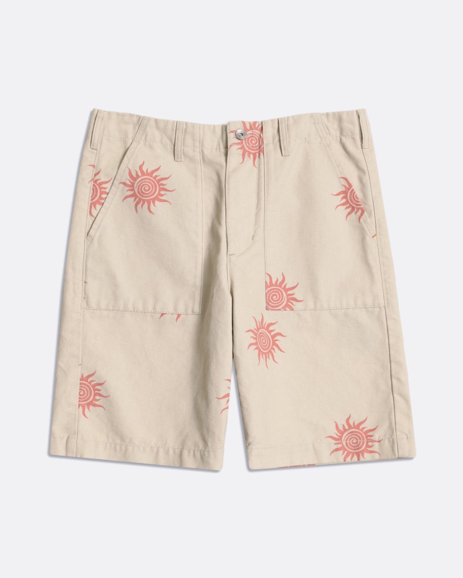 Far Afield Shorts | Coup Shorts - Wonders Print Peyote Sand