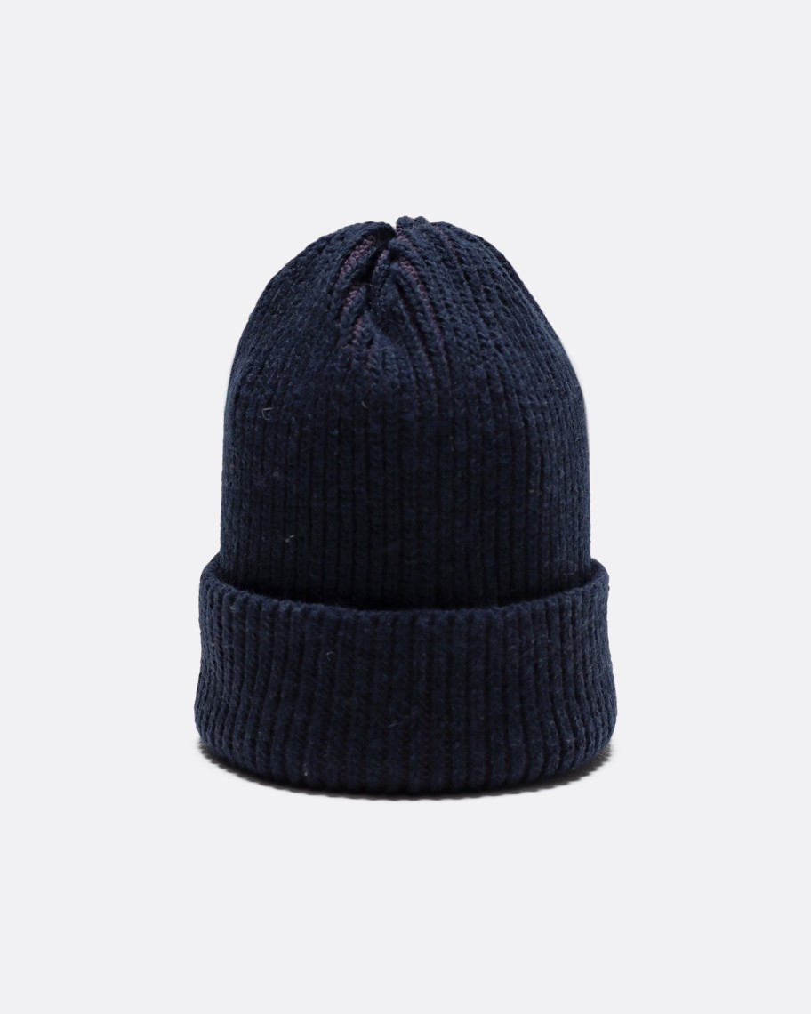 Far Afield Knitwear | Ribbed Knit Beanie - Purple / Blue Recycled Cotton Blend