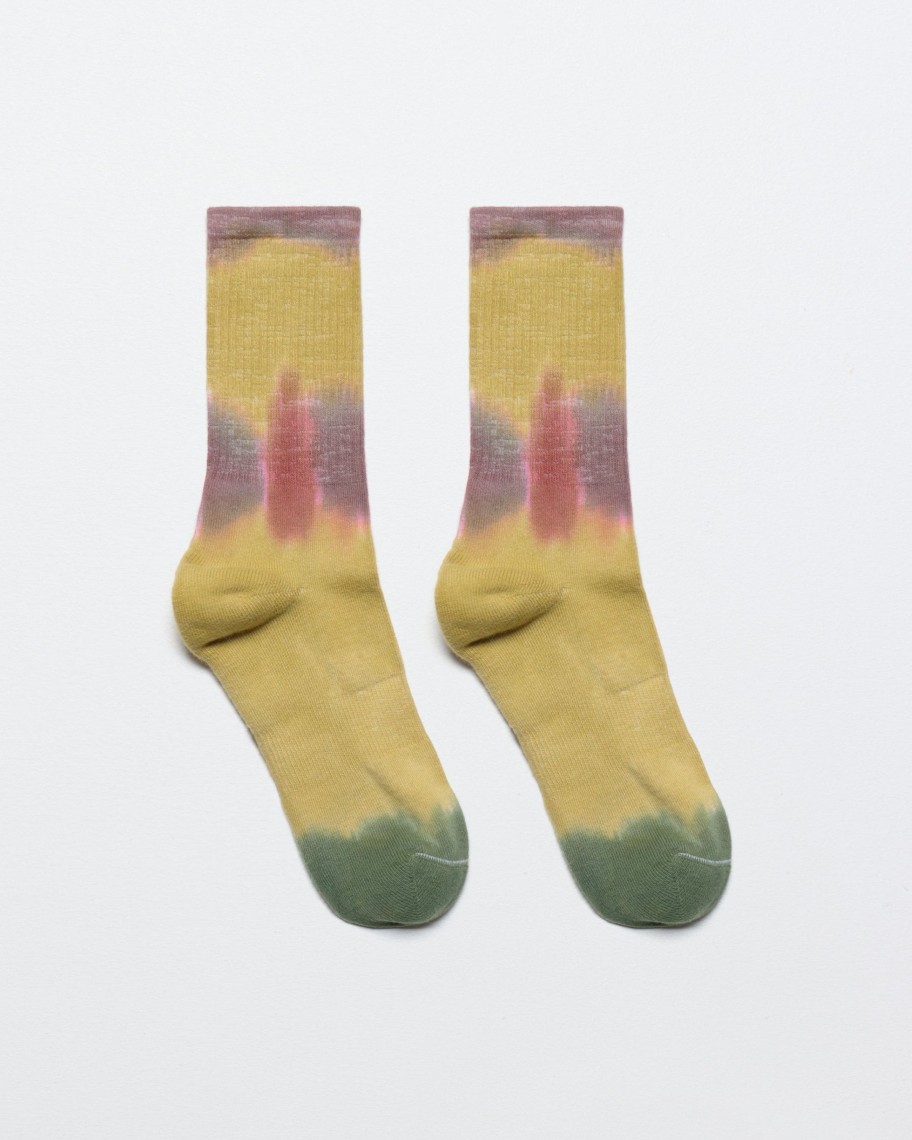 Far Afield Socks | Tie Dye Socks - Yellow/Pink