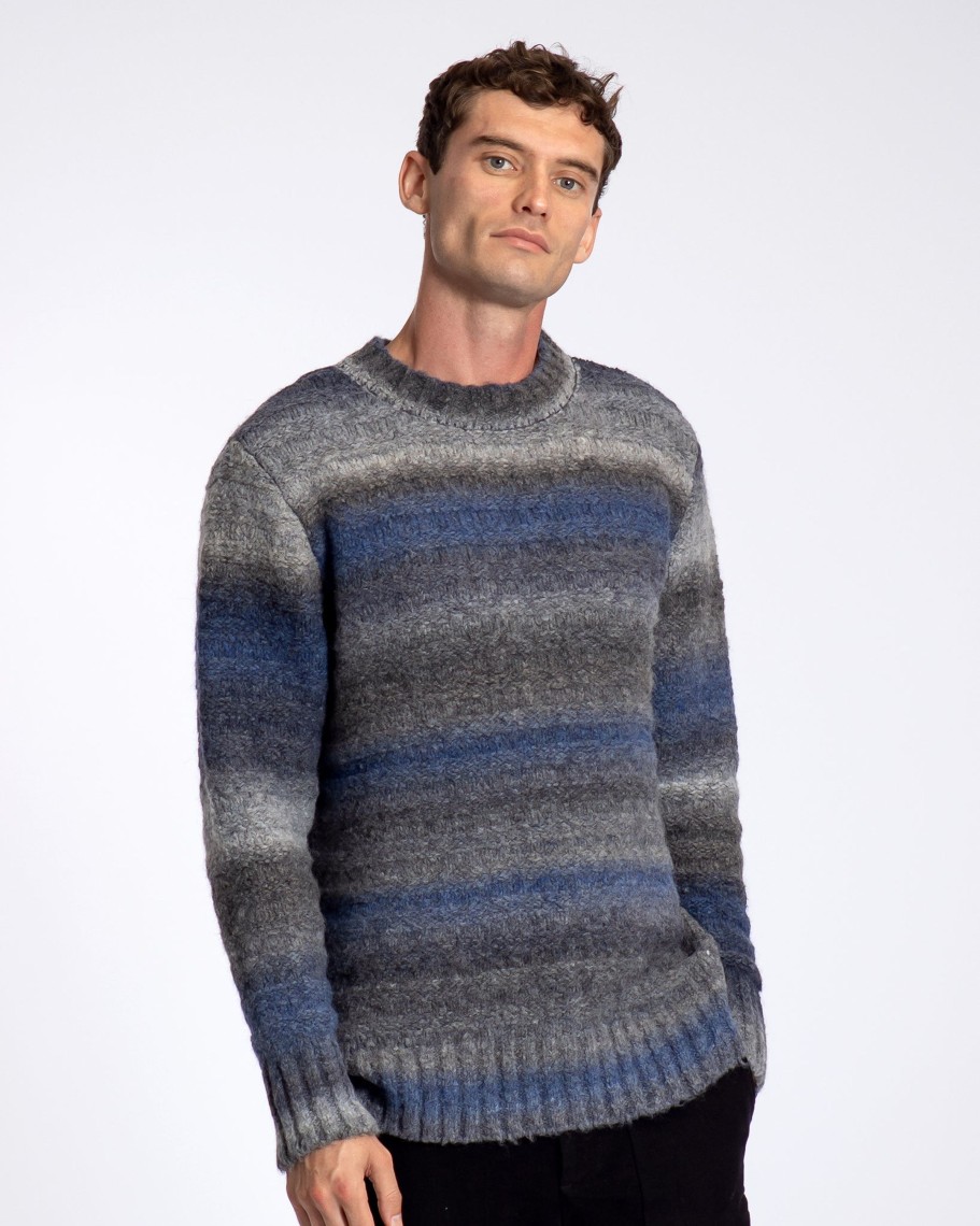 Far Afield Knitwear | Hosono Knit - Black / Multi Ombre Stripe