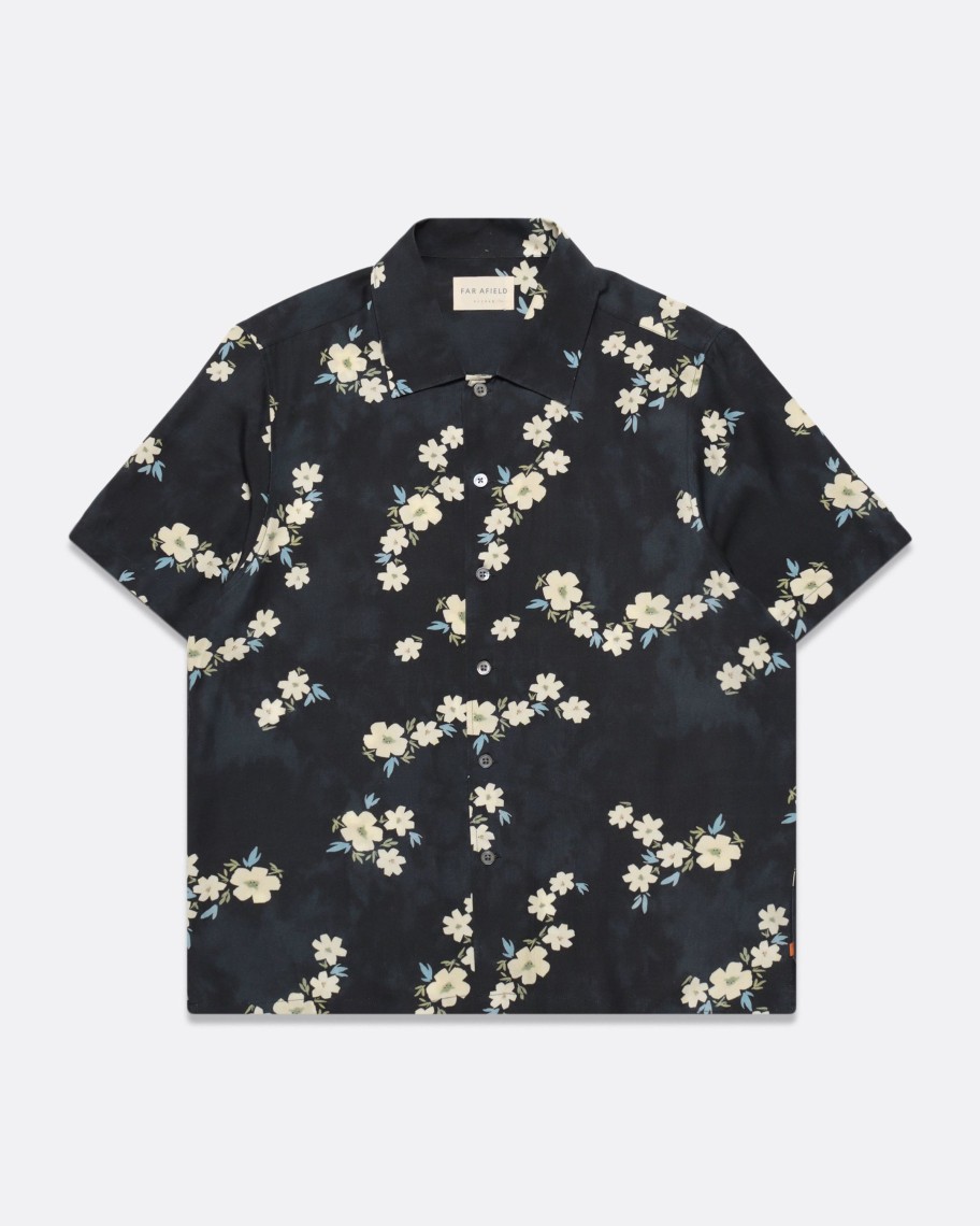 Far Afield Shirts | Busey Shirt - Dark Navy Floral Print