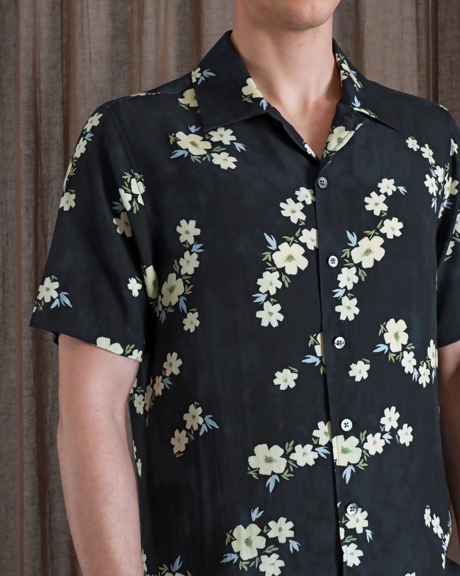 Far Afield Shirts | Busey Shirt - Dark Navy Floral Print