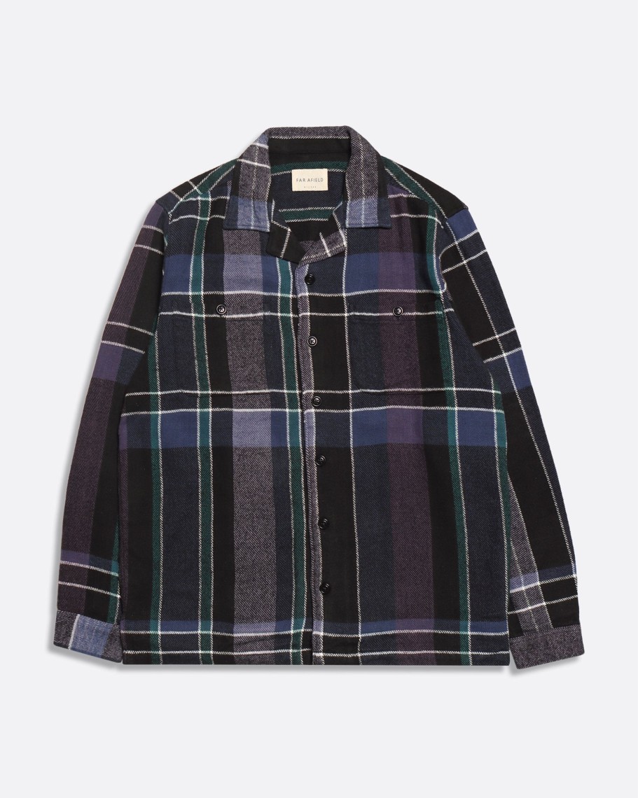 Far Afield Shirts | Hiro Shirt - Meteorite Black / Multi Twill Check