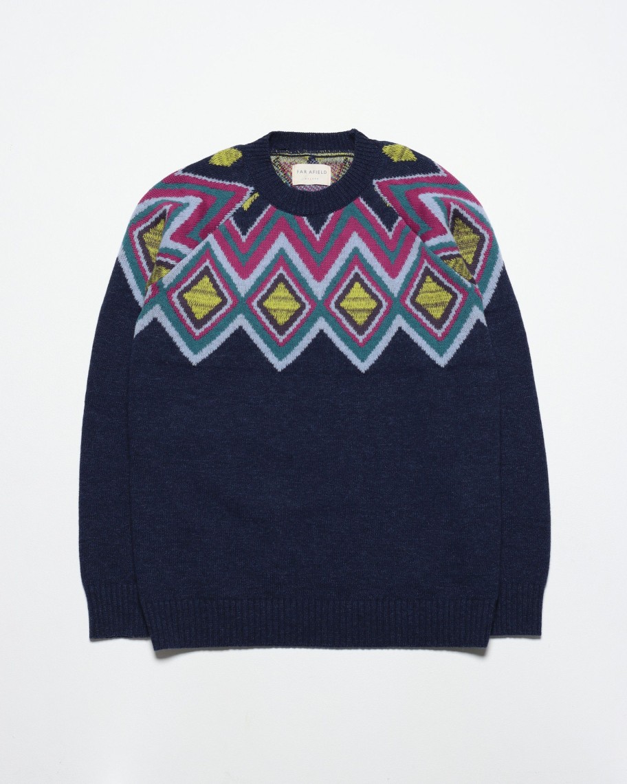 Far Afield Knitwear | Miyuki Knit - Insignia Blue / Multi Organic Cotton Blend