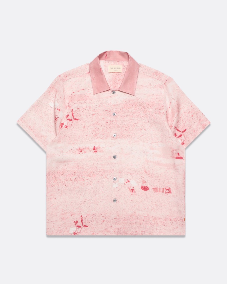 Far Afield Shirts | Busey Shirt - Rose Pink Beach Print