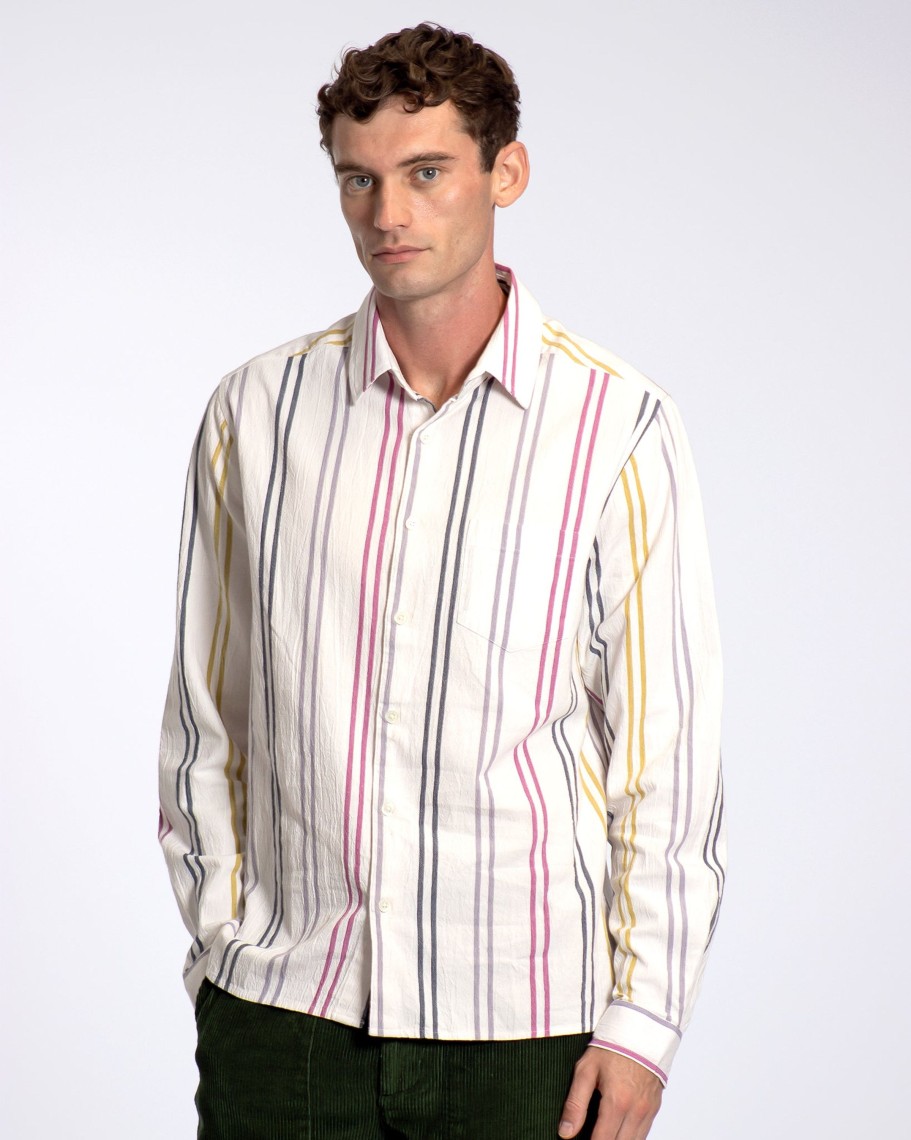 Far Afield Shirts | Classic Shirt - White / Multi Murano Stripe