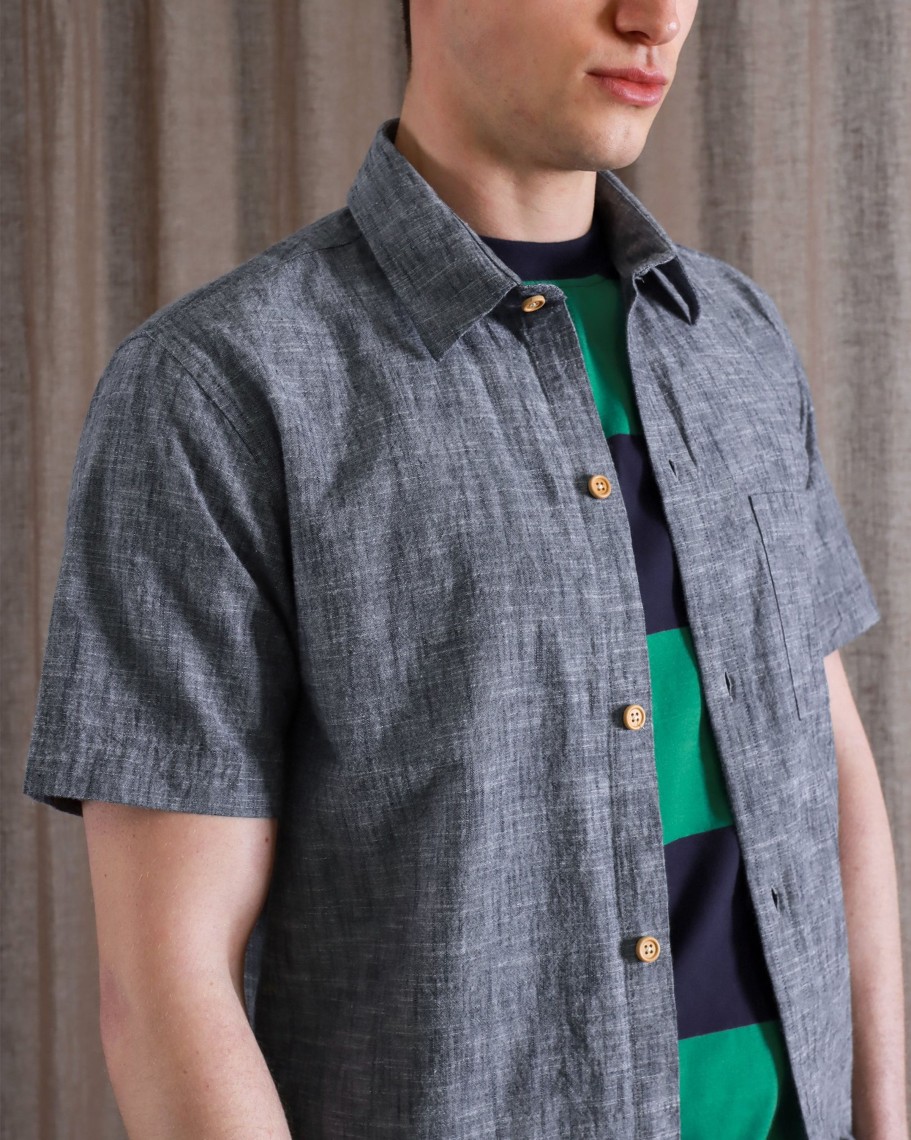 Far Afield Shirts | Costa Shirt - Navy Chambray Slub