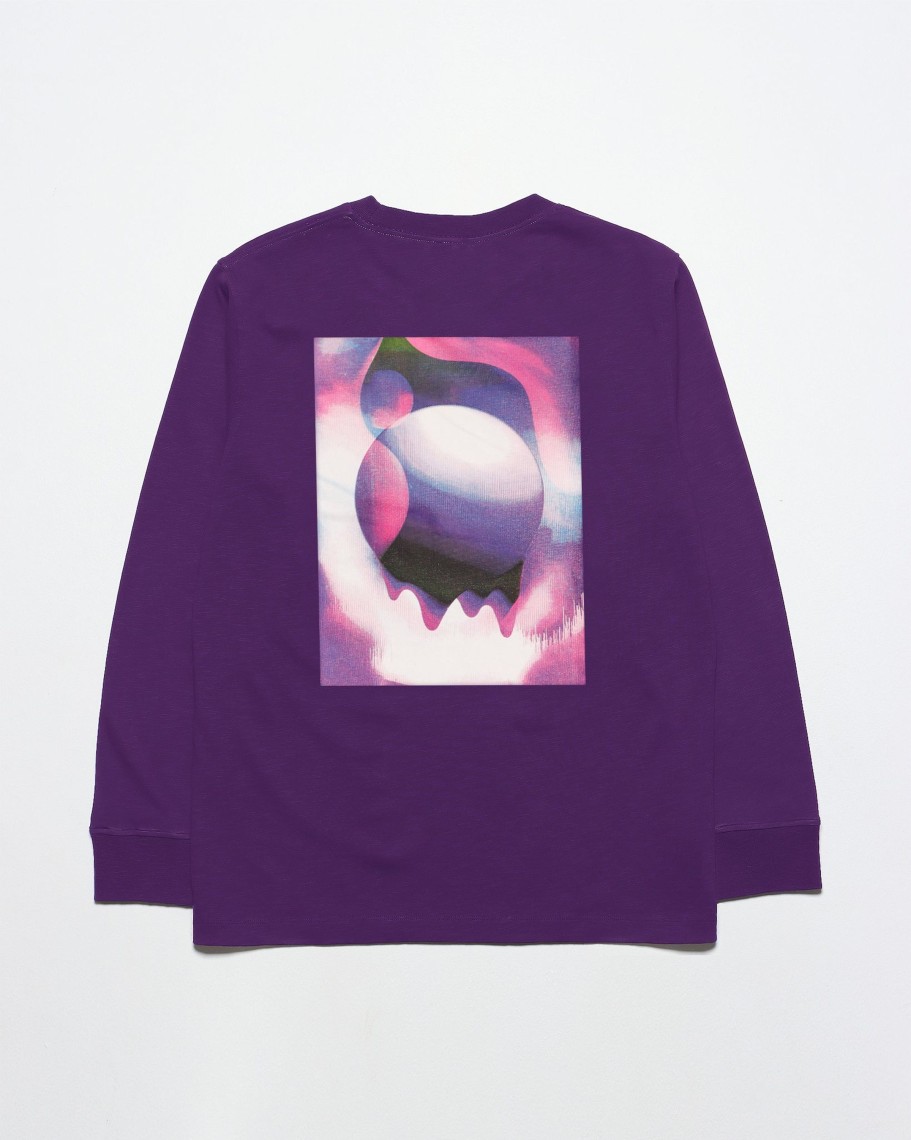 Far Afield T-Shirts | Graphic Cuffed T-Shirt - Purple Dripping Light Print