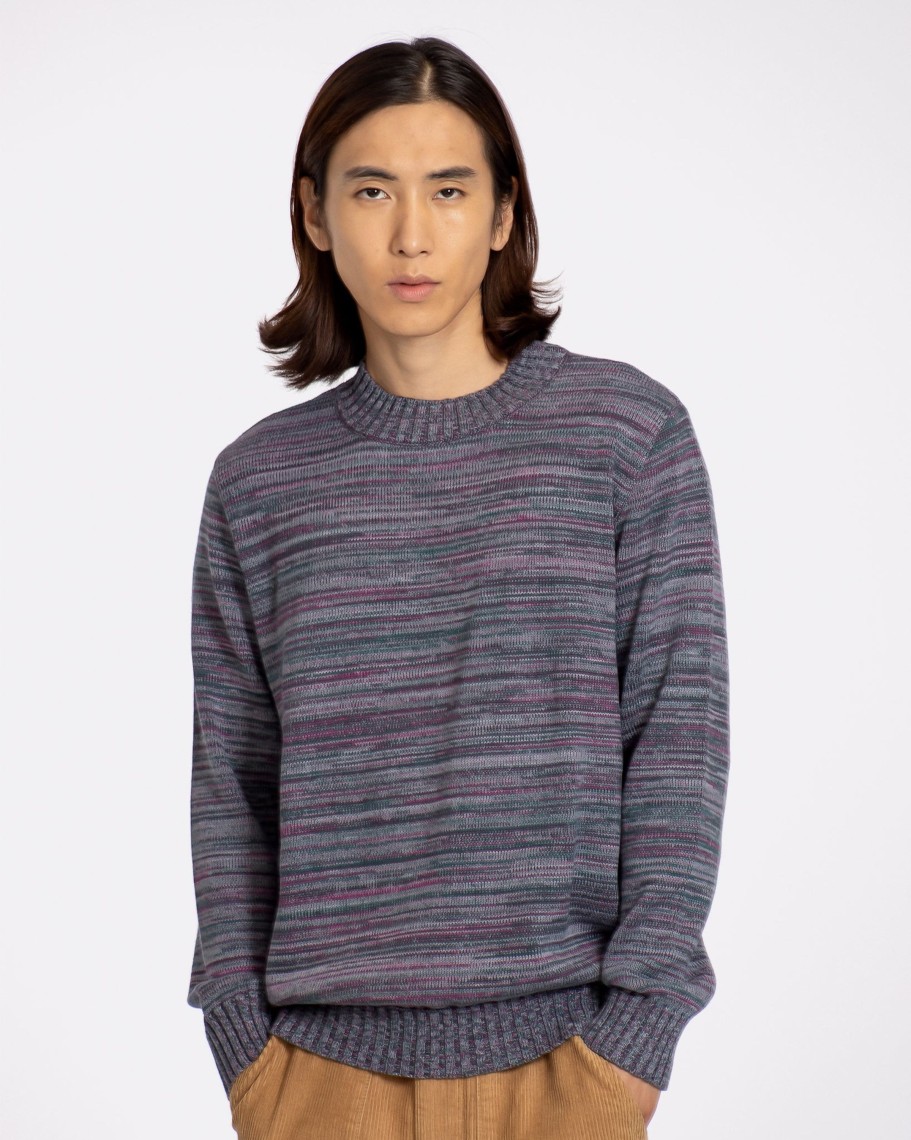 Far Afield Knitwear | Dieter Knit - Silver Blue / Multi Twisted Yarn