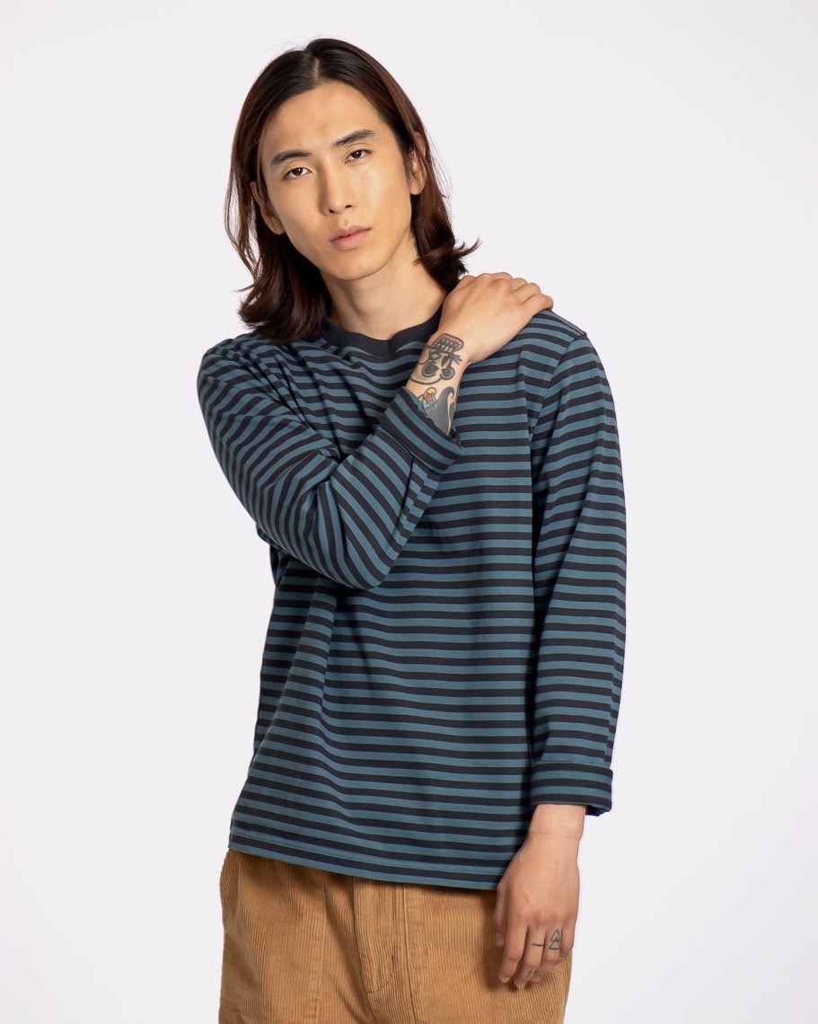 Far Afield T-Shirts | Breton Stripe Long Sleeve T-Shirt (Stargazer / Navy)