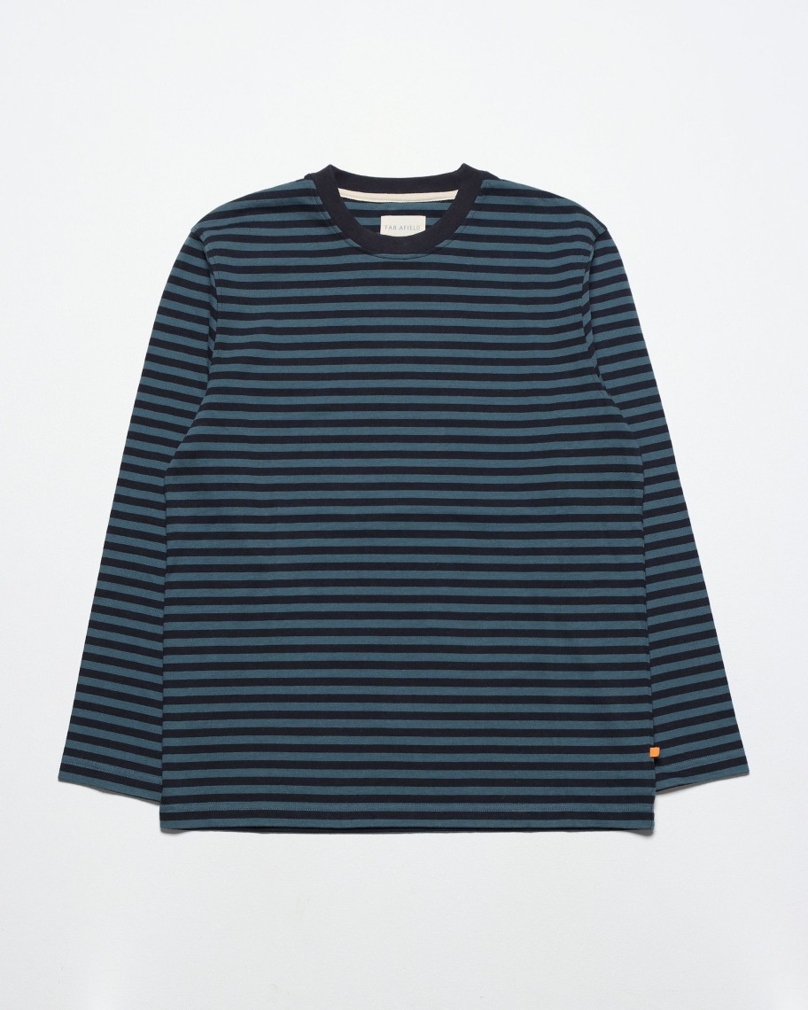 Far Afield T-Shirts | Breton Stripe Long Sleeve T-Shirt (Stargazer / Navy)