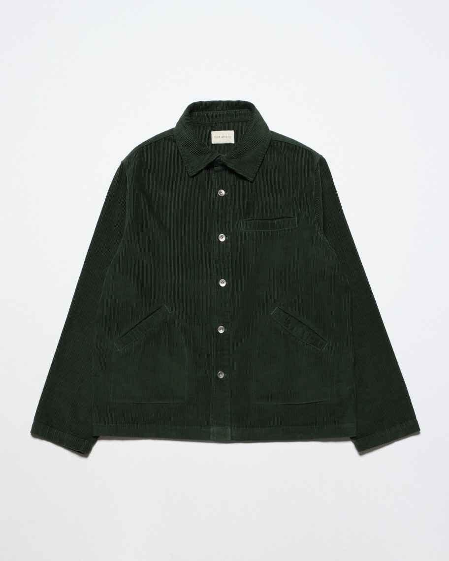 Far Afield Shirts | Evans Overshirt - Bottle Green Corduroy