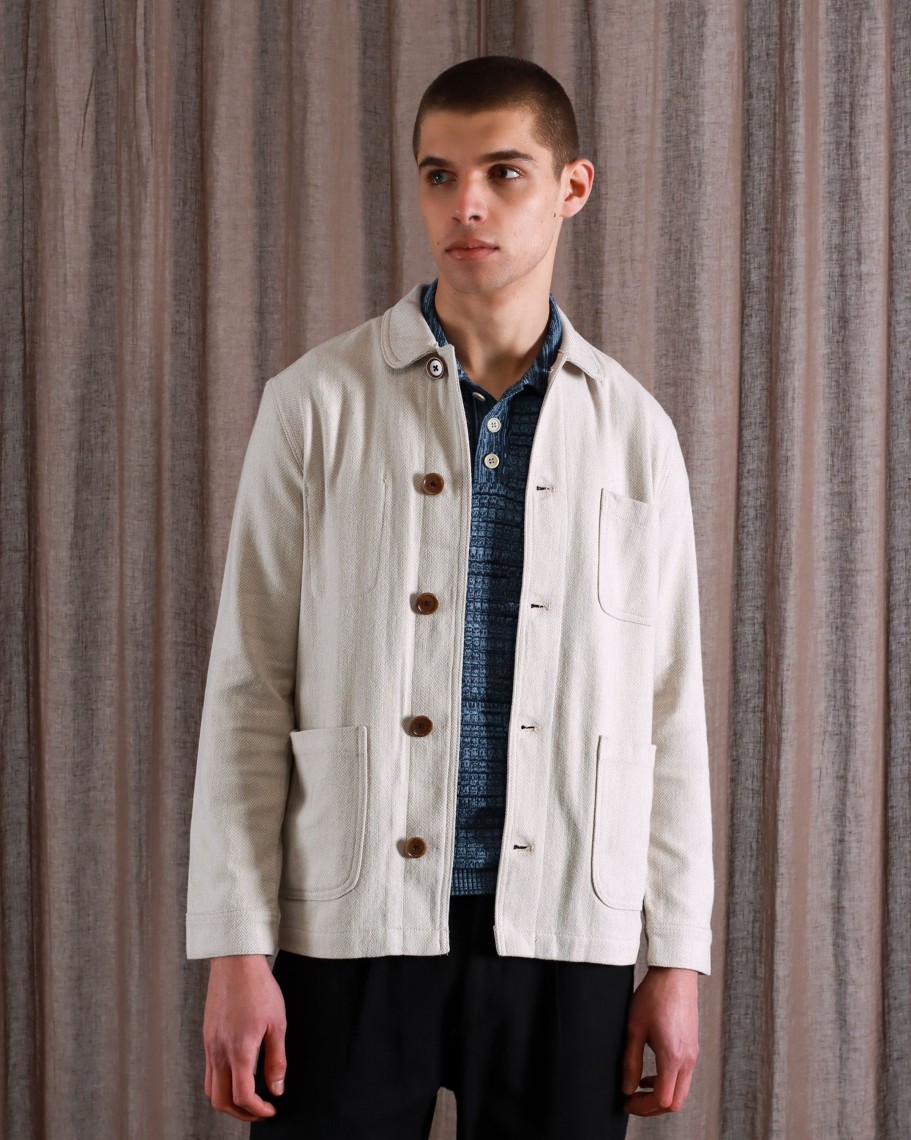 Far Afield Outerwear | Station Jacket - Sand Brushed Herringbone