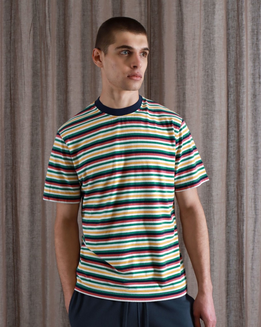 Far Afield T-Shirts | Crew Neck T-Shirt - Blackpool Stripe