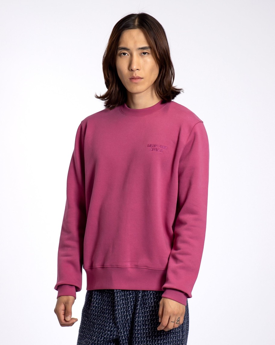 Far Afield Sweatshirts | Crewneck Sweatshirt - Magenta Light U0026 Space Embroidery