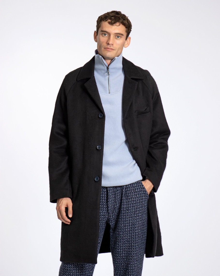 Far Afield Outerwear | Vico Coat - Black Brushed Pile