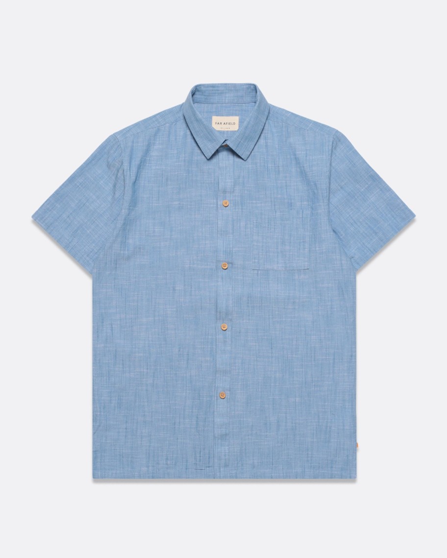 Far Afield Shirts | Costa Shirt - Allure Blue Chambray Slub