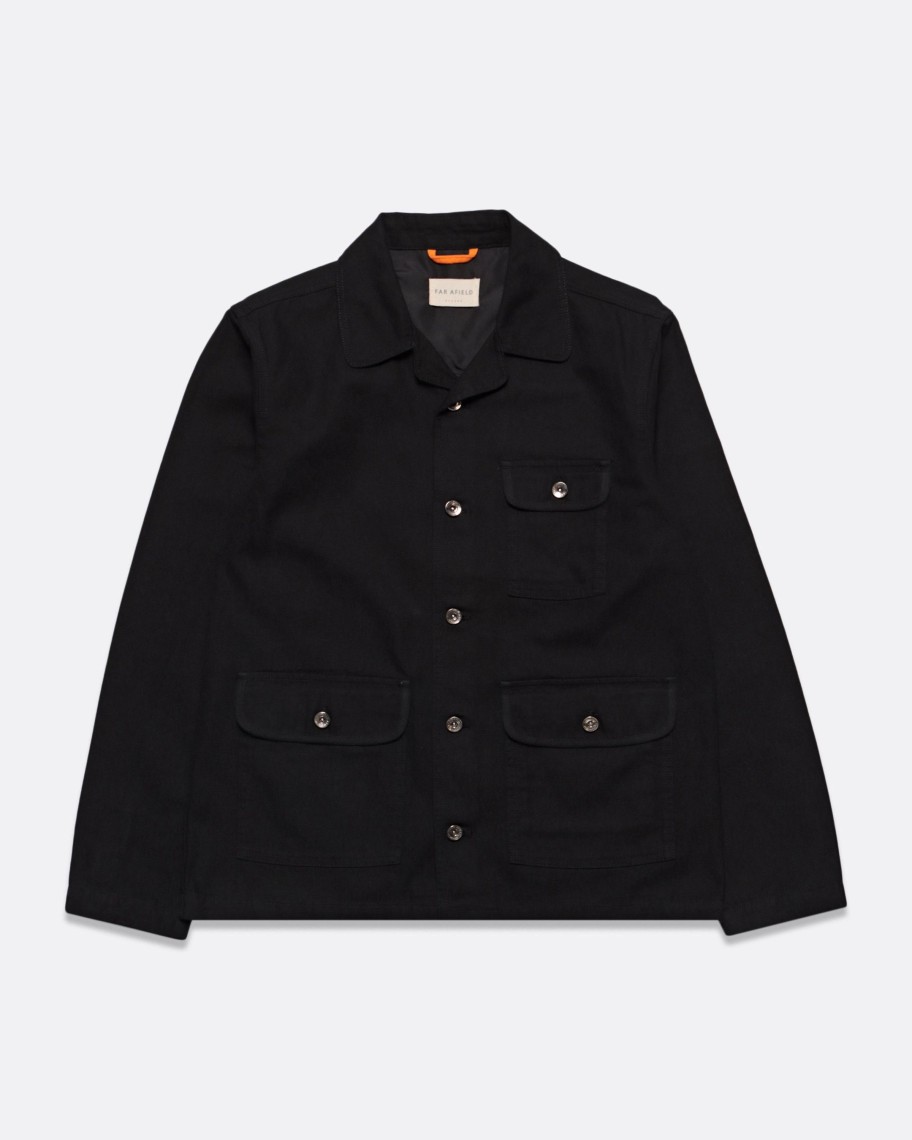 Far Afield Outerwear | Selene Jacket - Black Panama Twill