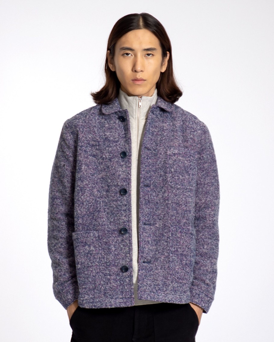 Far Afield Outerwear | Station Jacket - Magenta / Multi Brushed Boucle