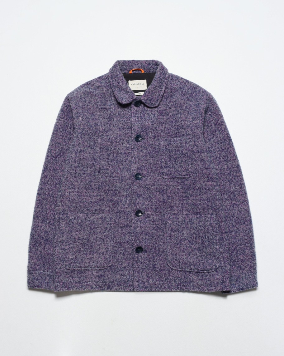 Far Afield Outerwear | Station Jacket - Magenta / Multi Brushed Boucle