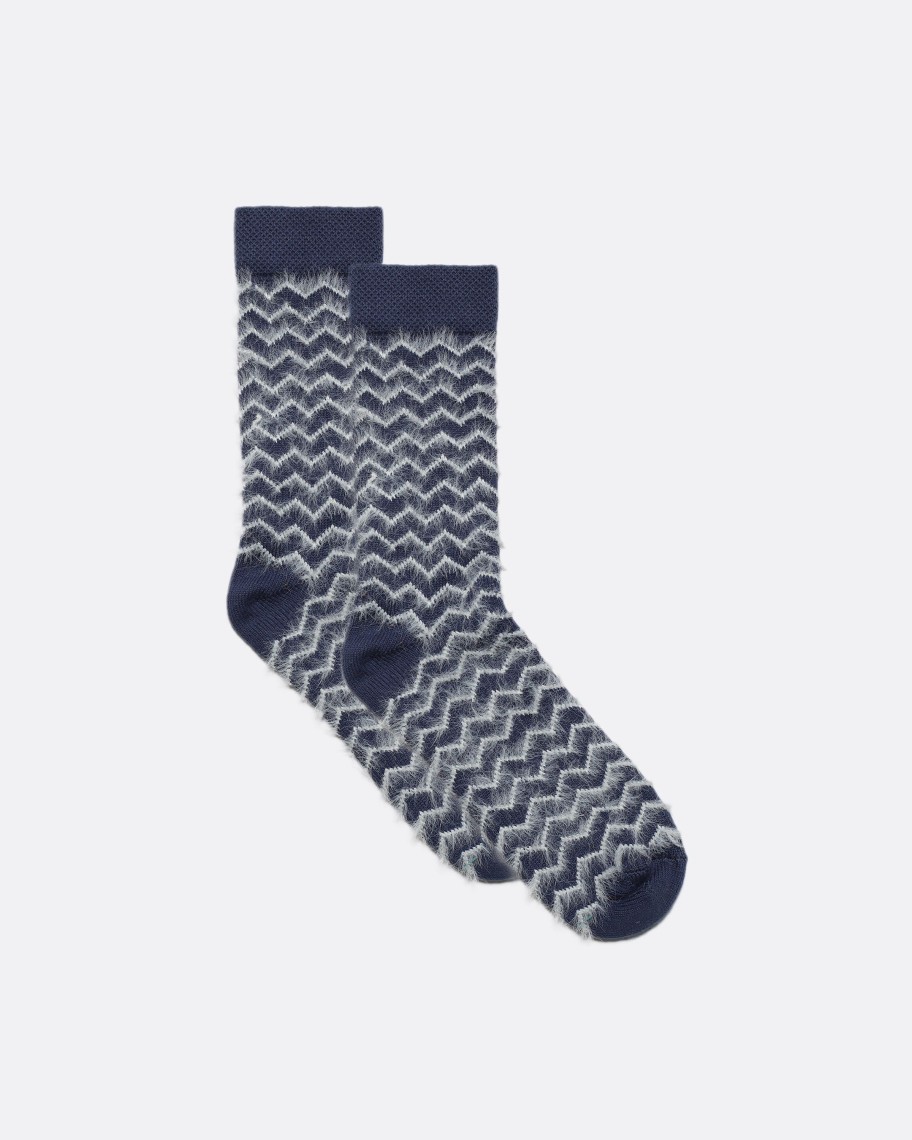 Far Afield Socks | Zig Socks - Insignia Blue