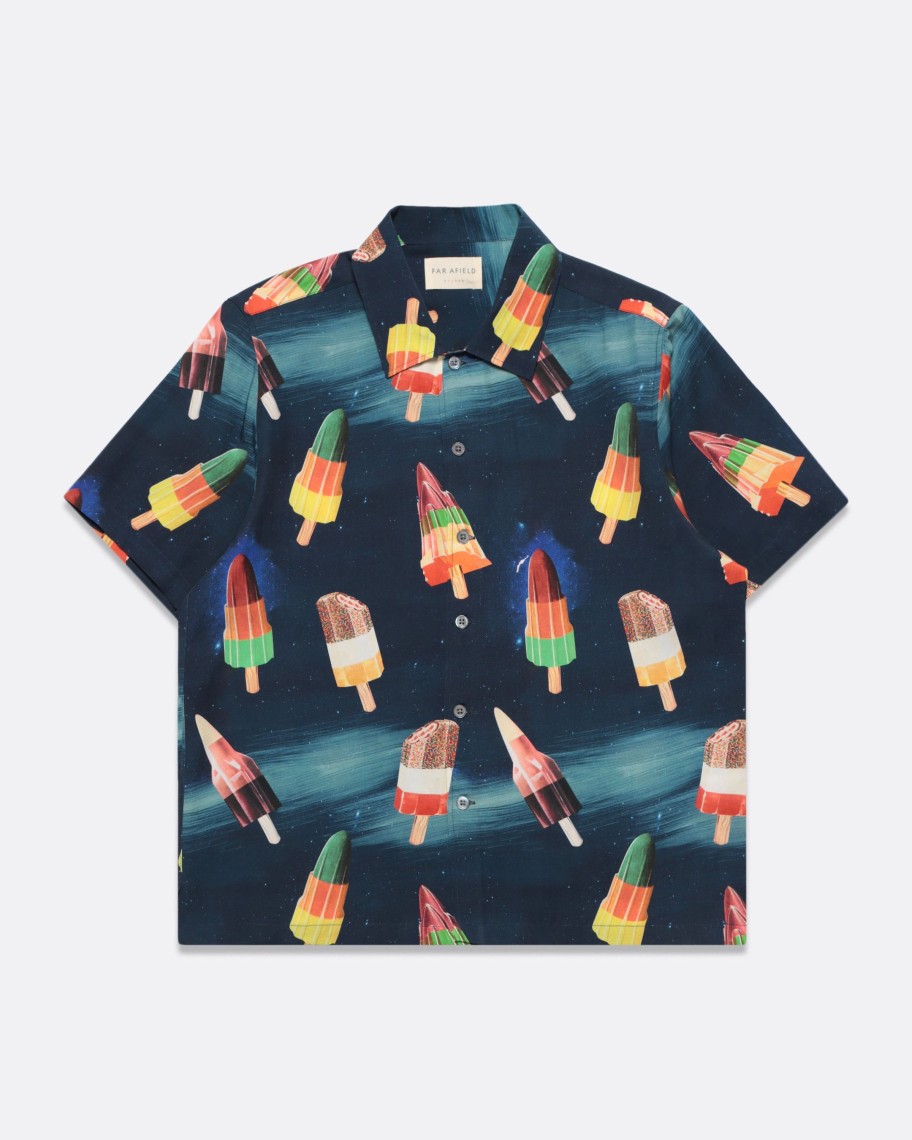 Far Afield Shirts | Busey Shirt - Multi Colour Rocket Lolly Print