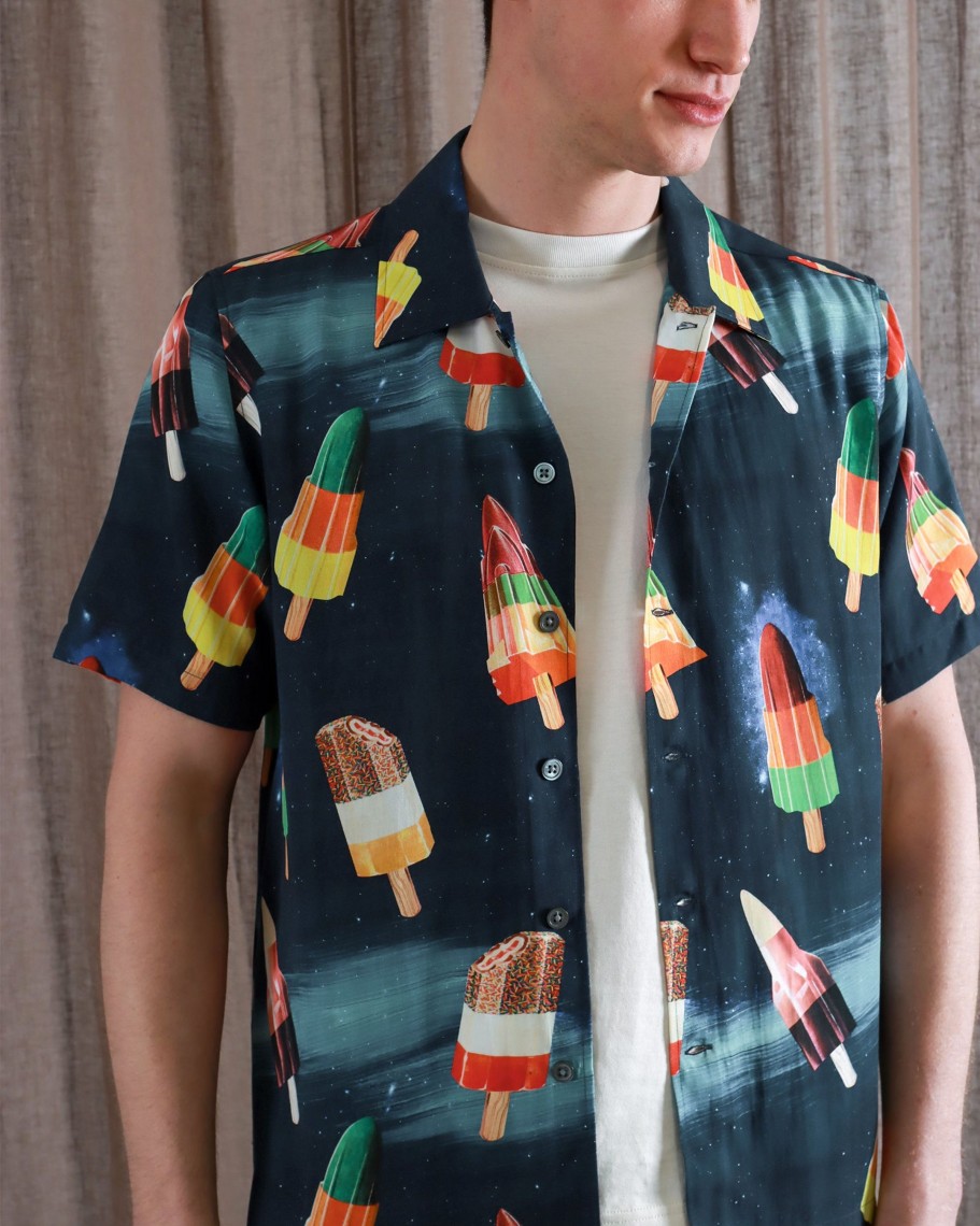 Far Afield Shirts | Busey Shirt - Multi Colour Rocket Lolly Print