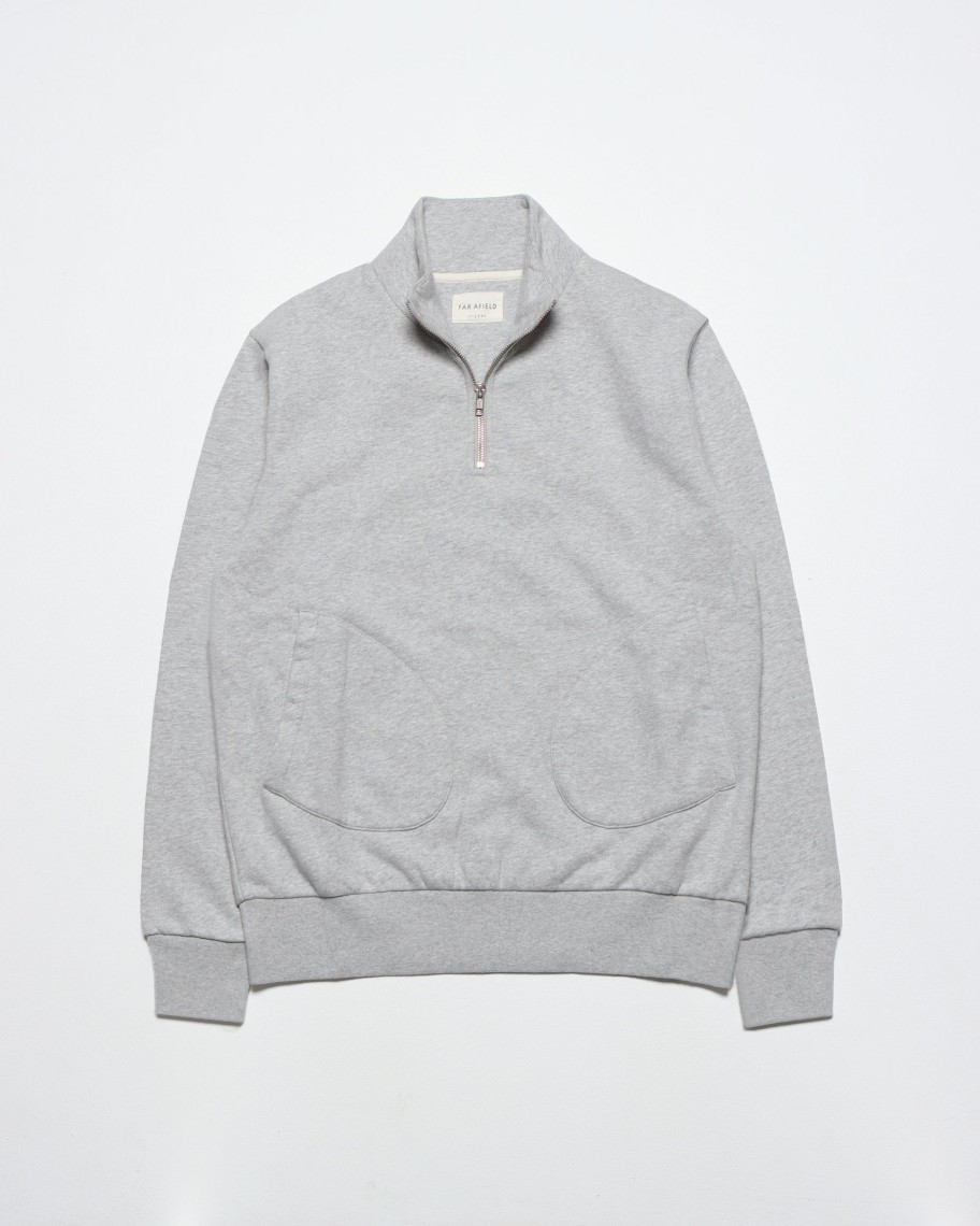 Far Afield Sweatshirts | Funnel Neck Sweatshirt - Grey Organic Cotton