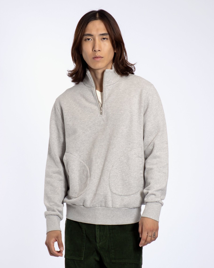 Far Afield Sweatshirts | Funnel Neck Sweatshirt - Grey Organic Cotton