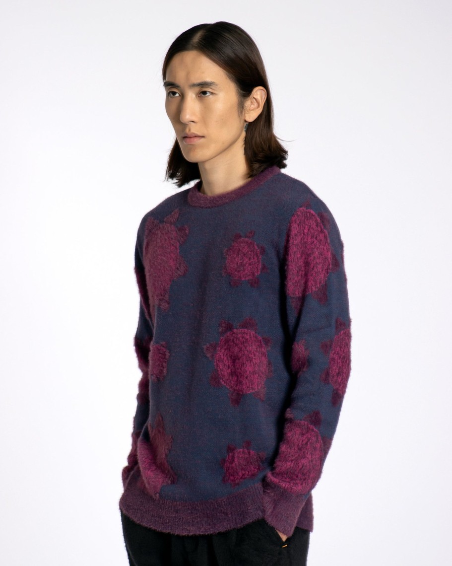 Far Afield Knitwear | Eclipse Knit - Blue / Magenta Flower Repeat