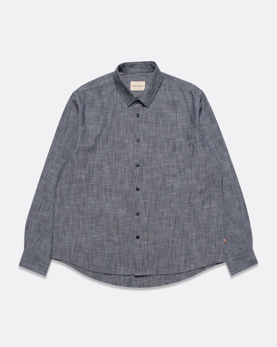 Far Afield Shirts | Day Shirt - Navy Chambray Slub