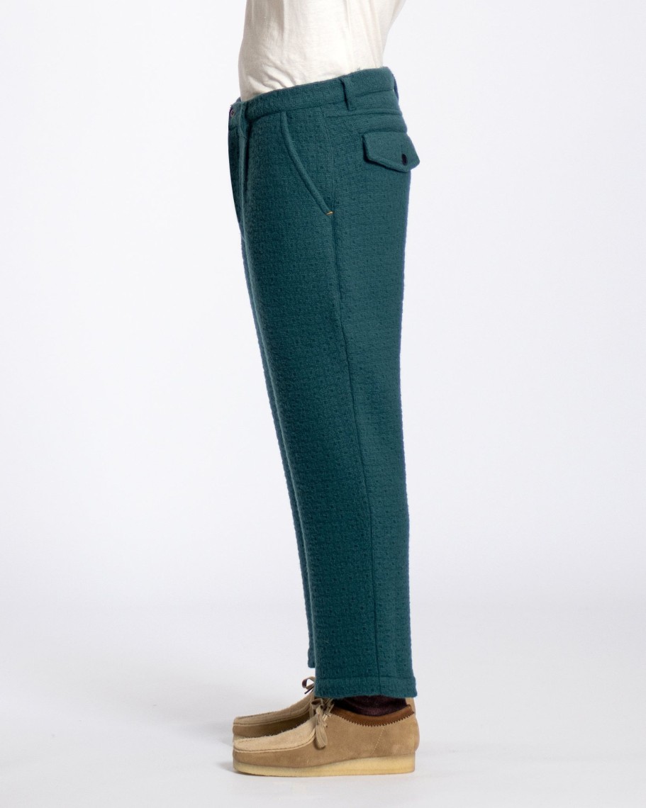 Far Afield Trousers | Ryder Trouser - Deep Teal Textured Jacquard