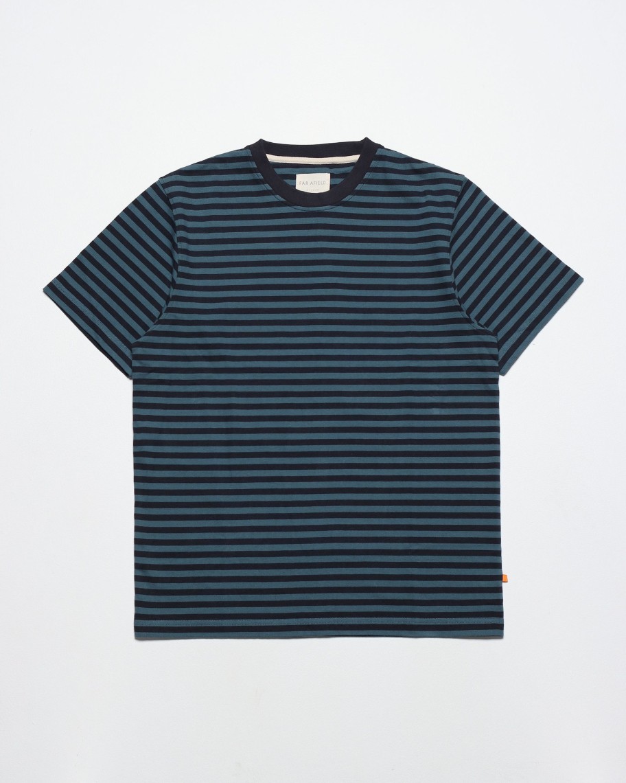 Far Afield T-Shirts | Breton Stripe Short Sleeve T-Shirt (Stargazer / Navy)