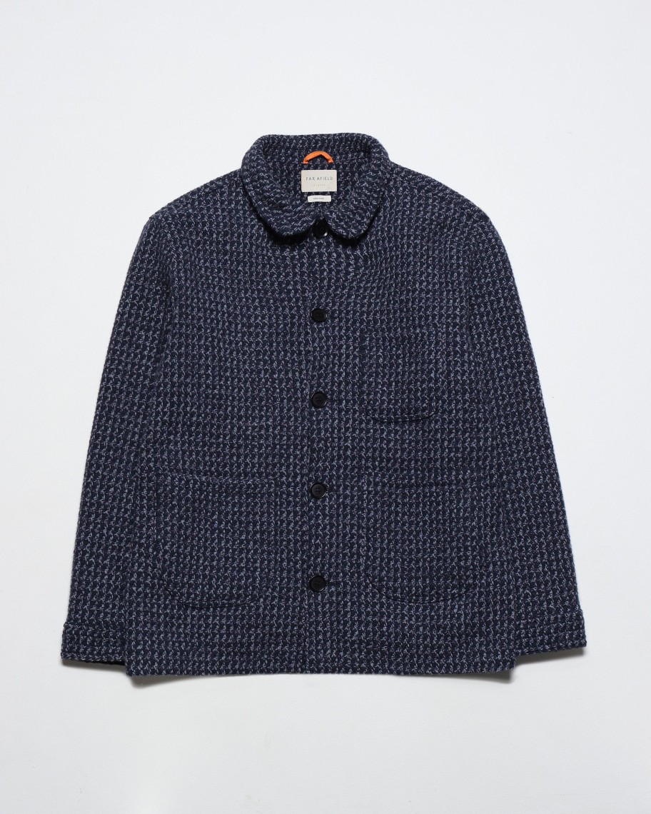 Far Afield Outerwear | Station Jacket - Black / Multi Textured Jacquard