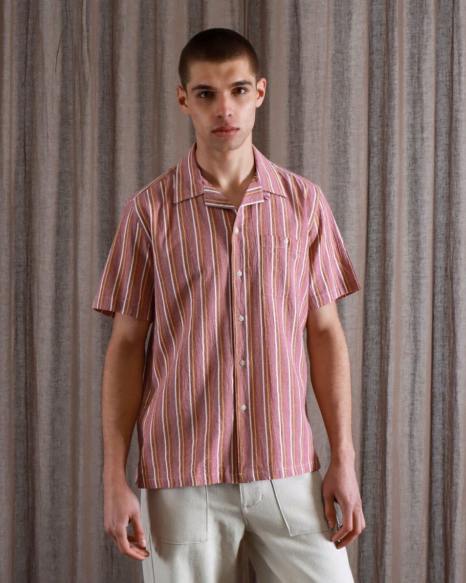 Far Afield Shirts | Selleck Shirt - Rose Pink Ramsgate Stripe