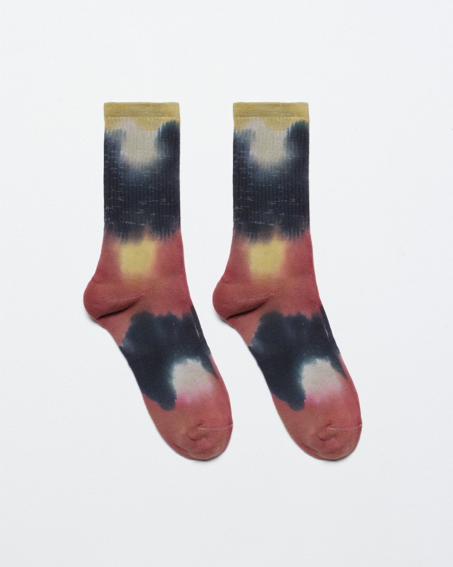 Far Afield Socks | Tie Dye Socks- Navy/Red