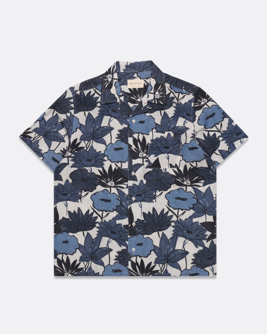 Far Afield Shirts | Selleck Shirt - Navy Flower Collage Print