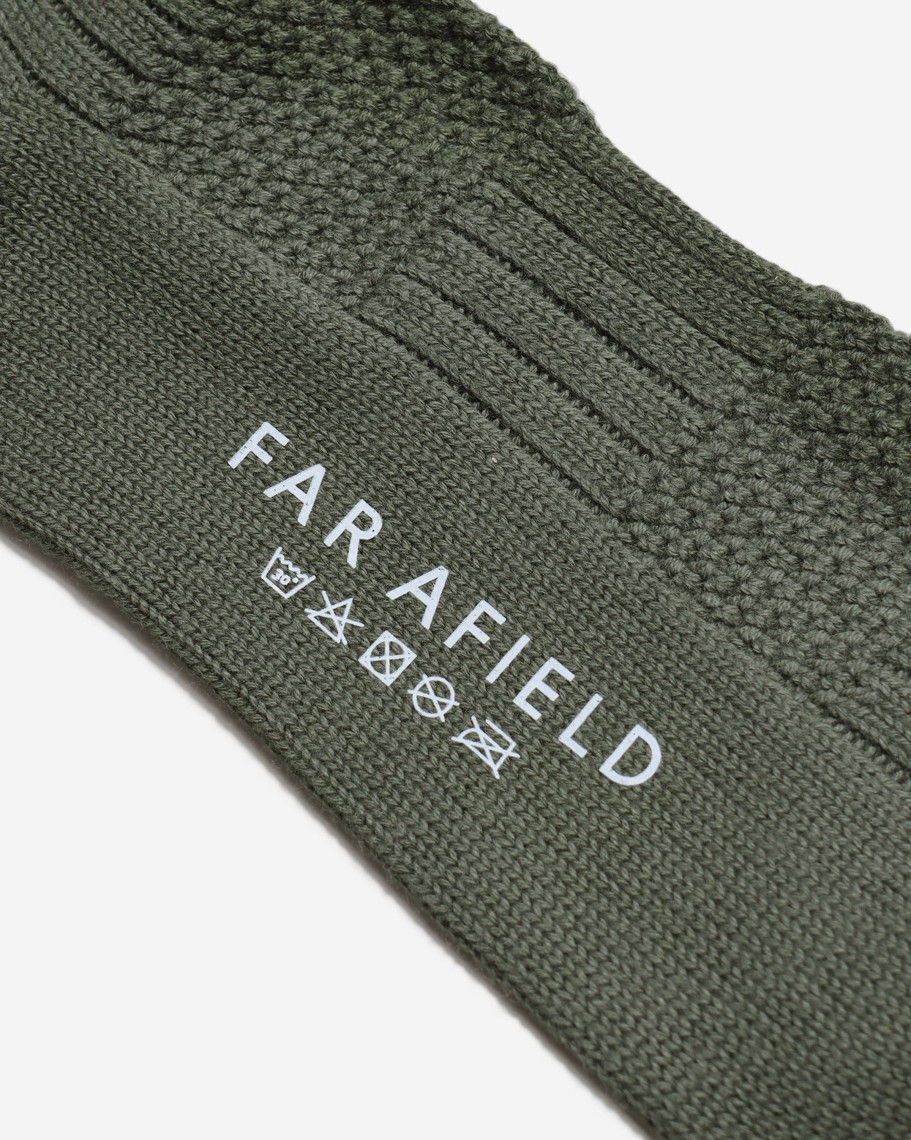 Far Afield Socks | Textured Stripe Socks - Green