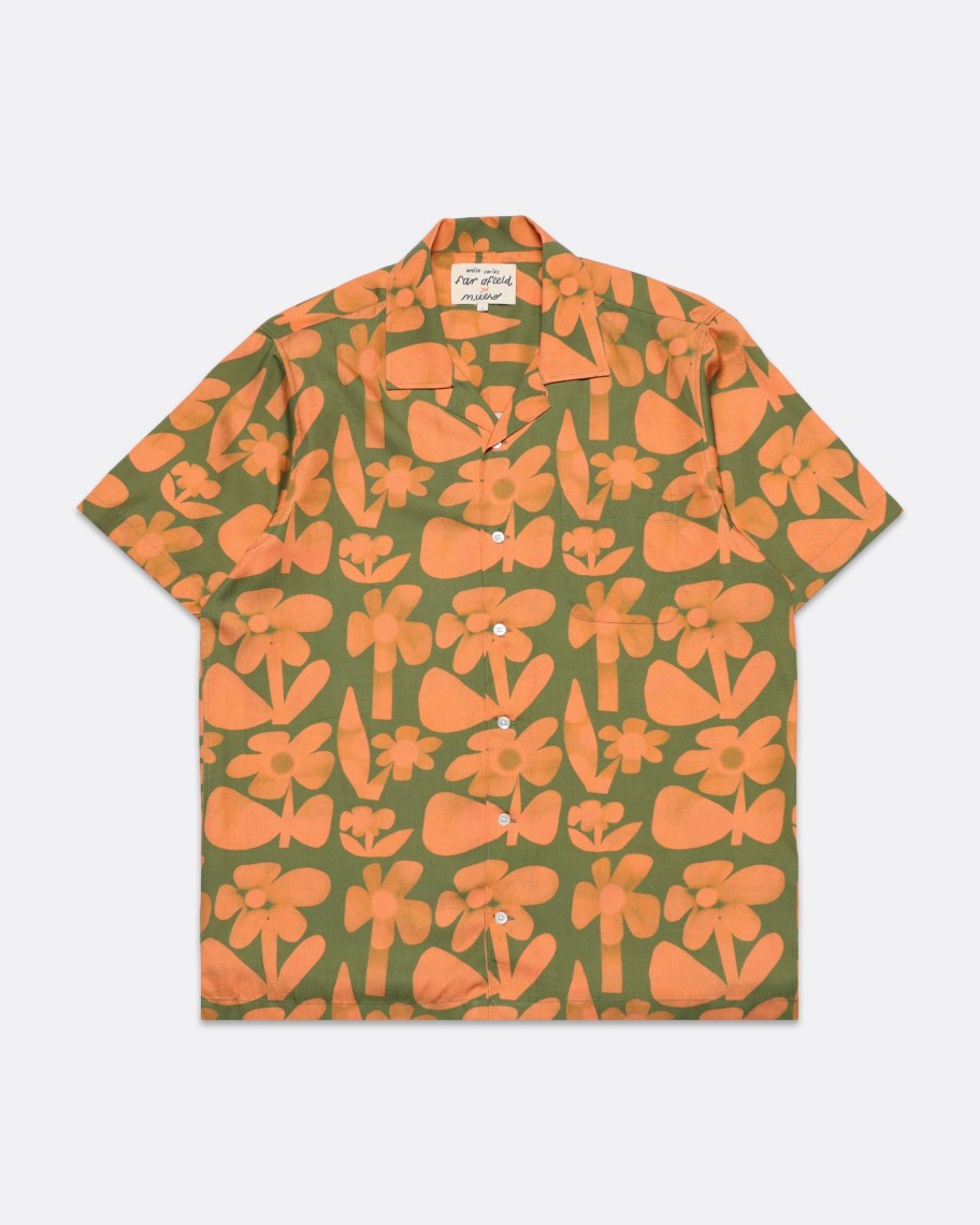 Far Afield Shirts | X Marcello Velho Stachio Shirt - Retro Flower Print