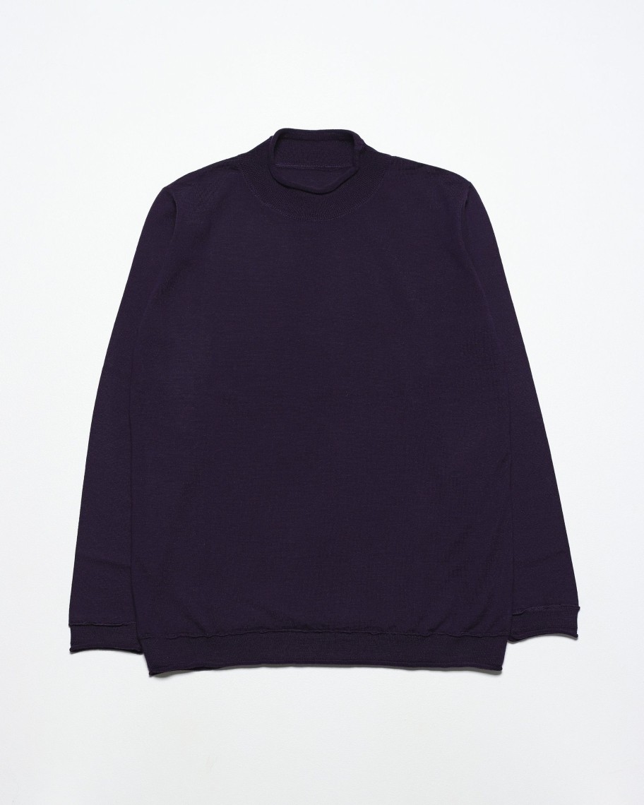 Far Afield Knitwear | Sergey Roll Neck - Purple Merino Wool Blend