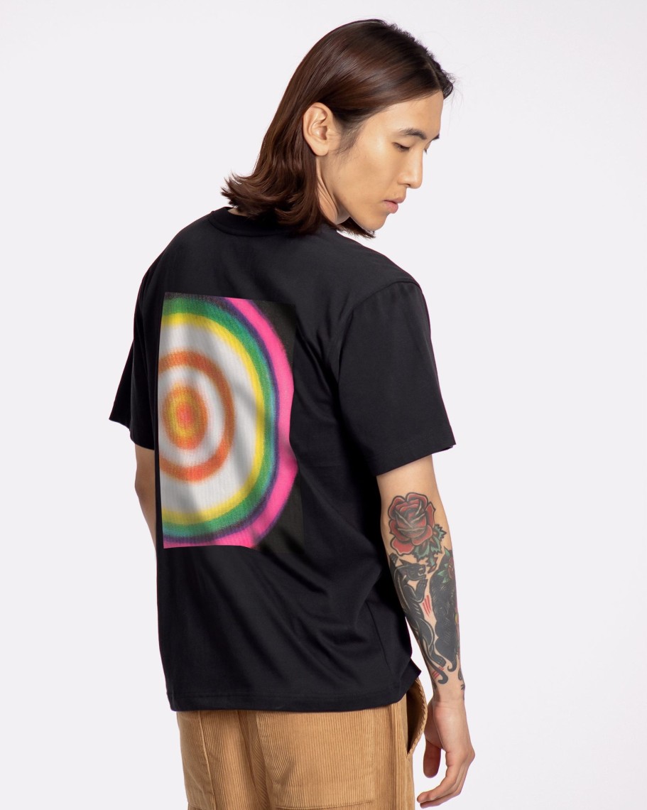 Far Afield T-Shirts | Graphic T-Shirt - Black Light Circle Print