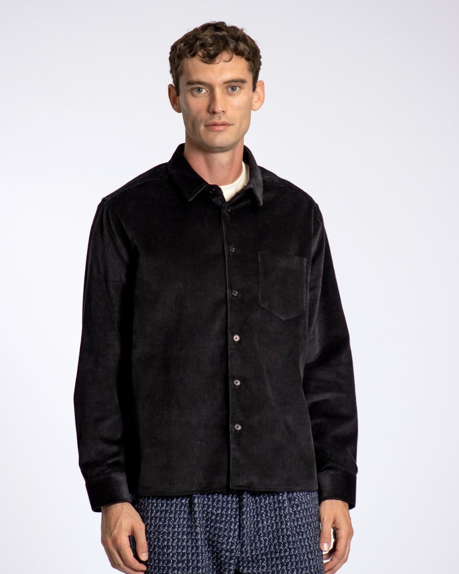 Far Afield Shirts | Day Shirt - Black Corduroy