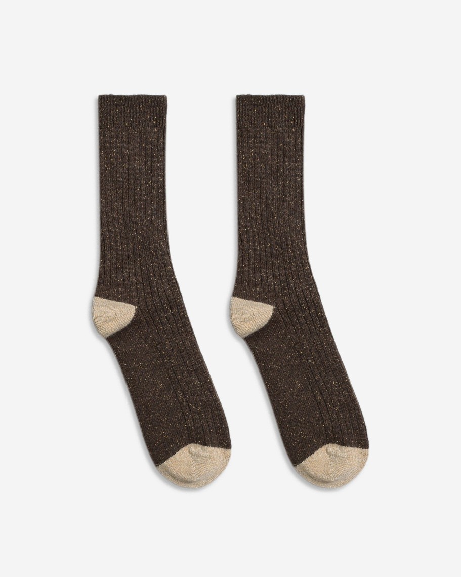 Far Afield Socks | Neppy Socks - Slate Brown