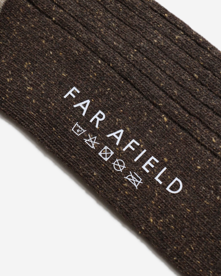 Far Afield Socks | Neppy Socks - Slate Brown