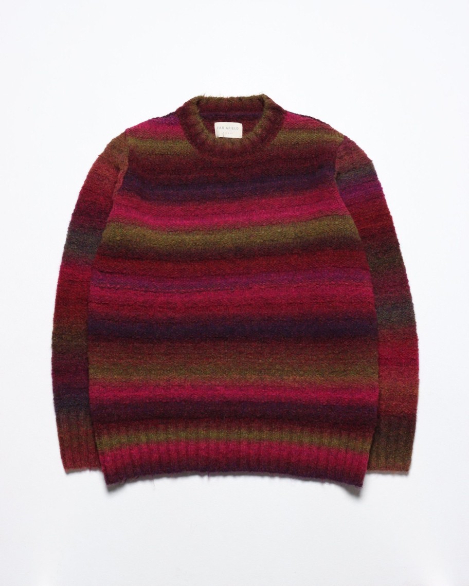 Far Afield Knitwear | Hosono Knit - Magenta / Multi Ombre Stripe