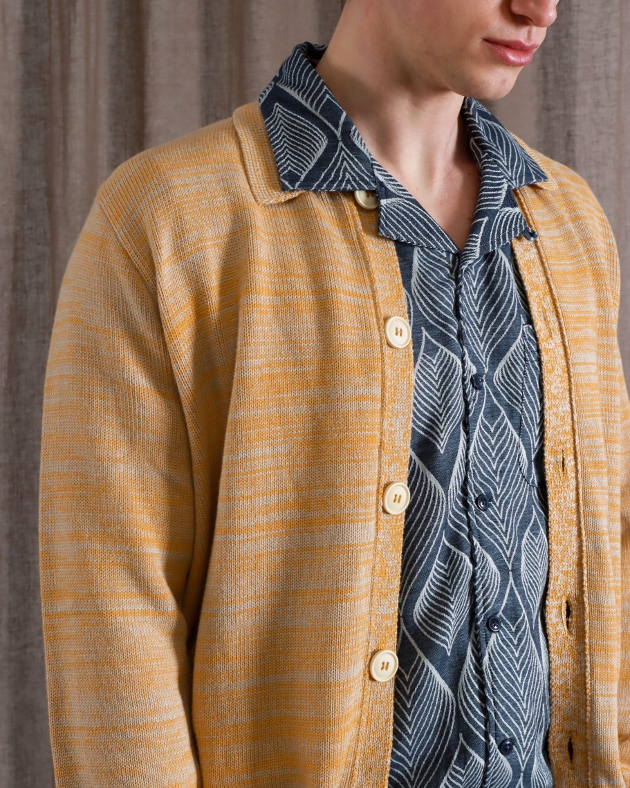 Far Afield Knitwear | Kiyo Cardigan - Honey Gold / Sand Twisted Yarn