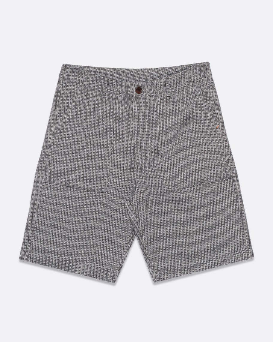 Far Afield Shorts | Coup Shorts - Dark Navy / White Brushed Herringbone