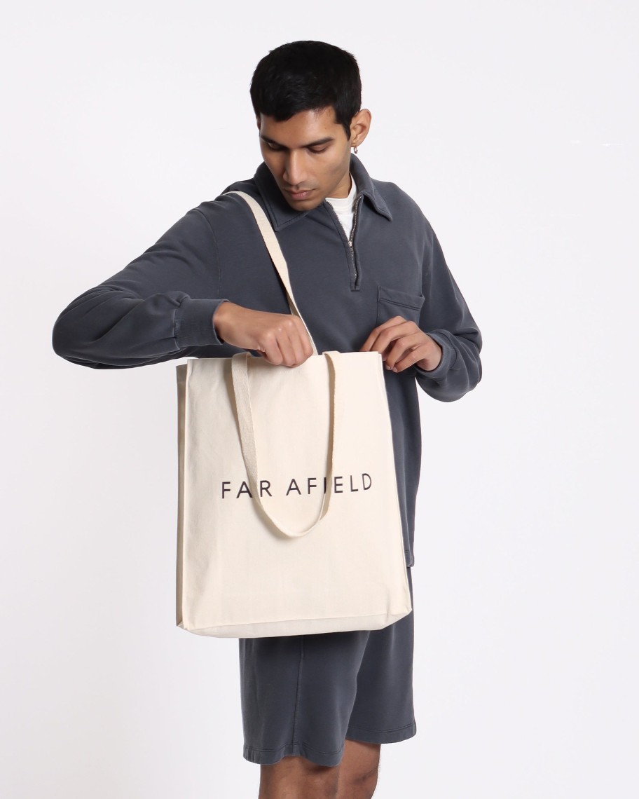 Far Afield Bags | Logo Tote Bag - Organic Canvas Natural