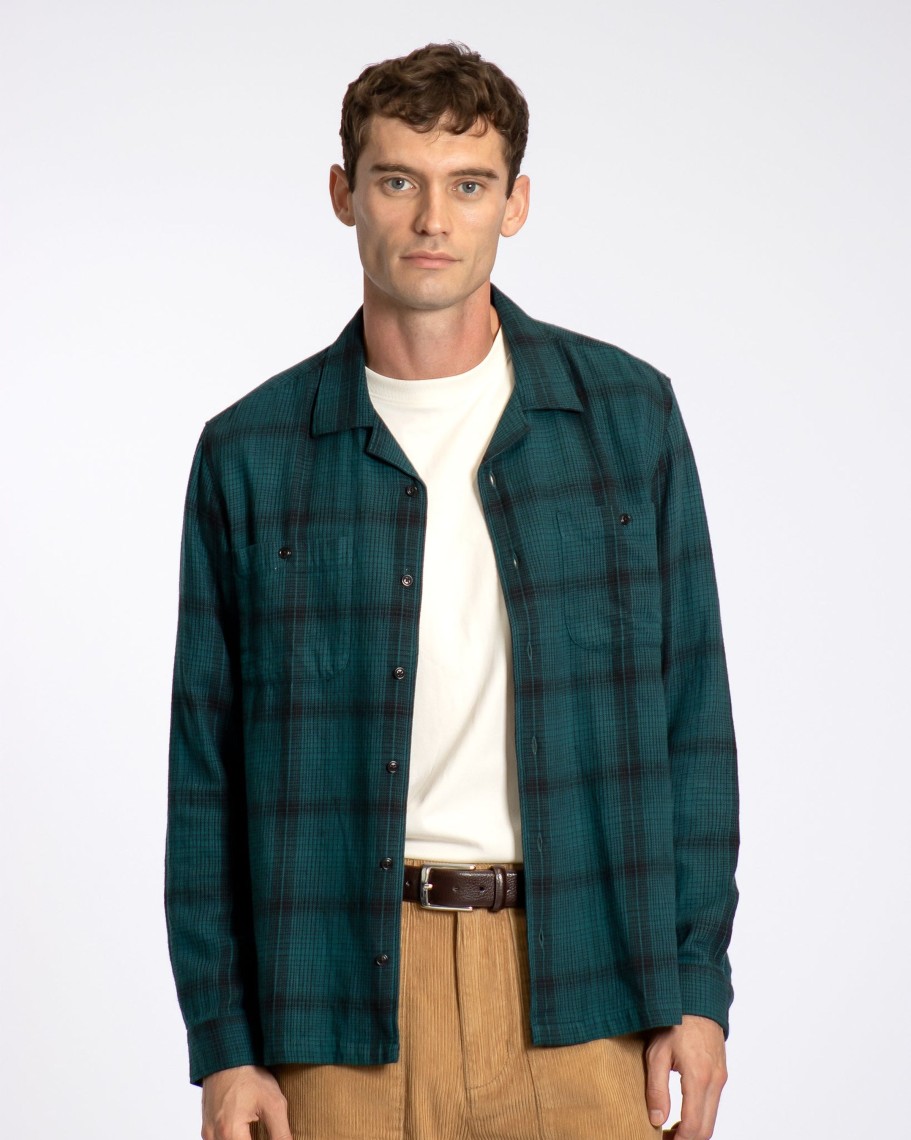 Far Afield Shirts | Hiro Shirt - Deep Teal / Black Check